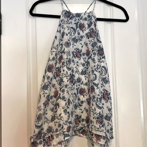 White floral halter tank top